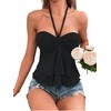 AKLOPVII Women Y2k Peplum Ruched Crop Tank Tops Cute Open