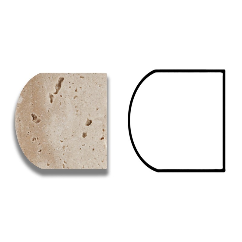Ivory Travertine Honed 1 X 12 Dome Liner Trim Molding