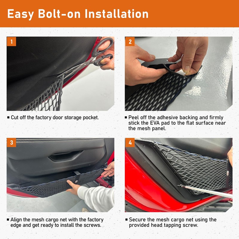 Hooke Road Front Door Pocket Storage Mesh Cargo Net for