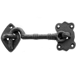 Door Bolt Antique Look Lock for Door Solid Cast Iron with Attached Loop Vintage Decorative Metal Garden Decoration (Antique)