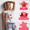 PAGOW 9 Pcs Red Star Iron-on, Sew-on Sequins Star Patches