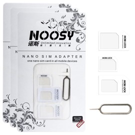 KEQAR 3 Set 4 in 1 Nano SIM Card Adapter, Nano SIM Adapter, SIM Card Adapter with SIM Eject Pin, Compatible with Smartphone