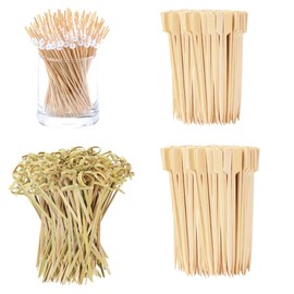 Bamboo Cocktail Picks for Appetizers, 400PCS Eco-friendly Fancy Toothpicks for Appetizers Drinks Fruit Platter Holiday Party Supplies Food Sticks Charcuterie Boards Accessories