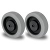 Abrollwerk Set of 2 Installation Wheel 100 mm Rubber Grey