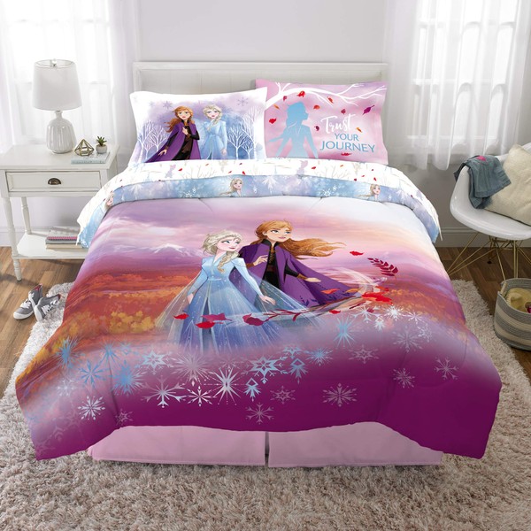 Full Comforter Set with Sheets 5 Pcs. Spirit of Nature Frozen Girls' Bedding Set
