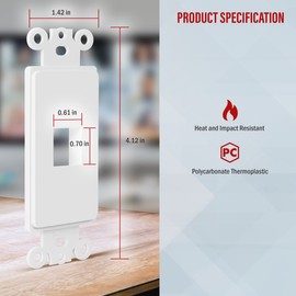 ENERLITES 1-Port Keystone RJ45 Wall Plate Adapter, Multimedia Insert for Decorator Wall Plate, Cat7 Cat6 Cat5 Compatible, for Voice/Data & Audio/Video Multimedia Modules, 6261-W-5PCS, White, 5 pack