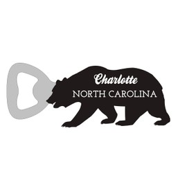 Charlotte North Carolina Camping Souvenir Bear Bottle Opener