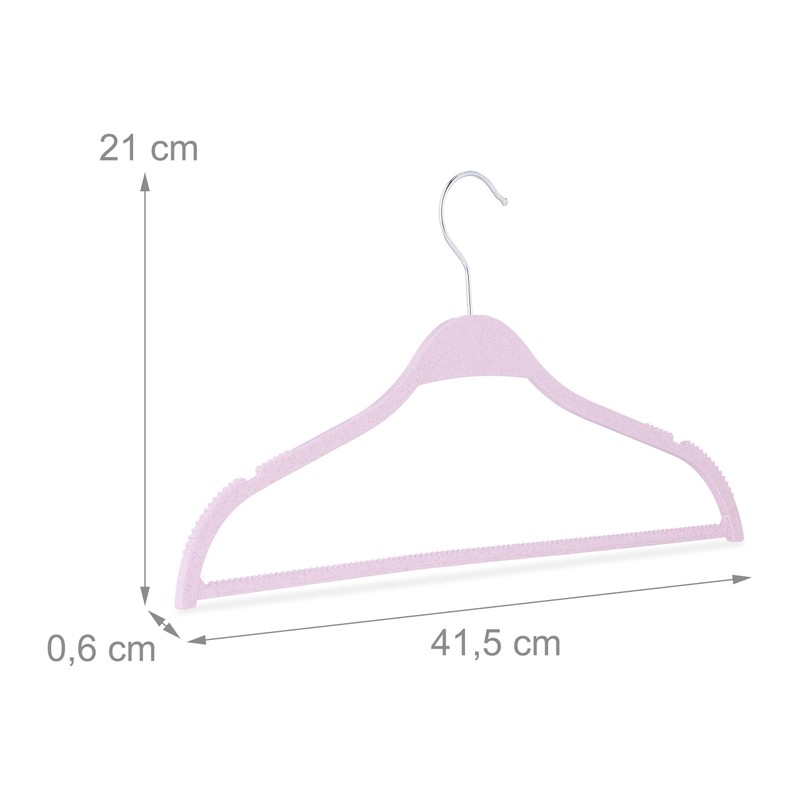 Relaxdays Clothes Hangers, Set of 10, Wheat Straw, Plastic, Sustainable,