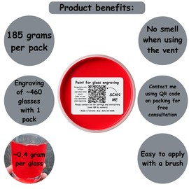 Laser Marking Paint for Glass Etching - 185 grams Permanent Engraving Spray Paint for any type of Glass(only) - Compatible only with Diode Lasers