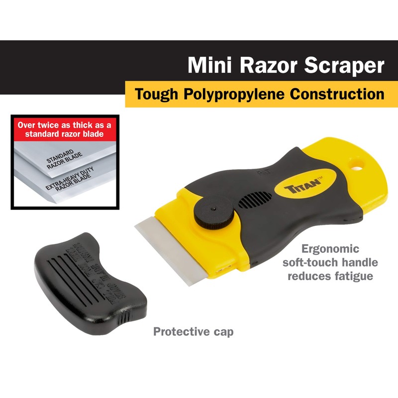 Titan 12031 4-Inch Mini Razor Scraper | Includes 1 Extra