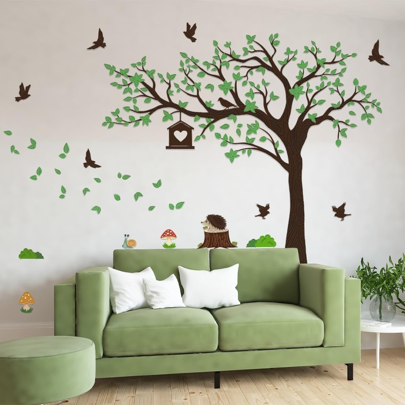 Large Tree Wall Stickers Famliy Trees Wall Decals with Green