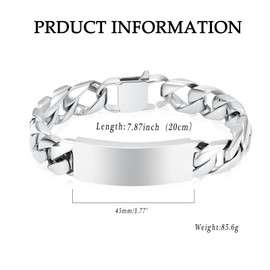 VCCWYQK Cremation Urn Bracelet for Human Ashes for Men, Cuban Link Bracelet Cremation Jewelry for Ashes Urn Keepsake Memorial Ash Holder Bracelet