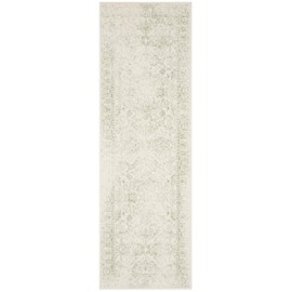 SAFAVIEH Adirondack Collection 2'1" x 6' Ivory / Sage ADR109V Oriental Distressed Non-Shedding Living Room Entryway Foyer Hallway Bedroom Runner Rug