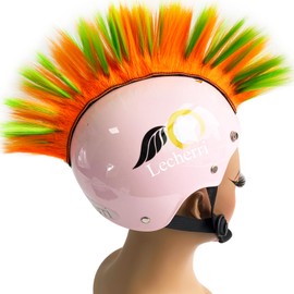 Lecherri Mohawk for Helmet Decoration Helmet Hawk Accessories 1PC for Motorcycle Bicycle Ski Hair Patches Reusable Design(Helmet Not Included)