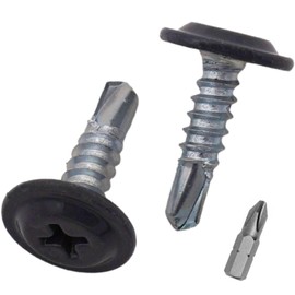 SKIR'CO (50 pcs) Painted 4.2 x 16 mm Self Drilling Screws, Phillips Modified Truss Head, Sheet Metal Screw (Graphite Grey RAL 7024)