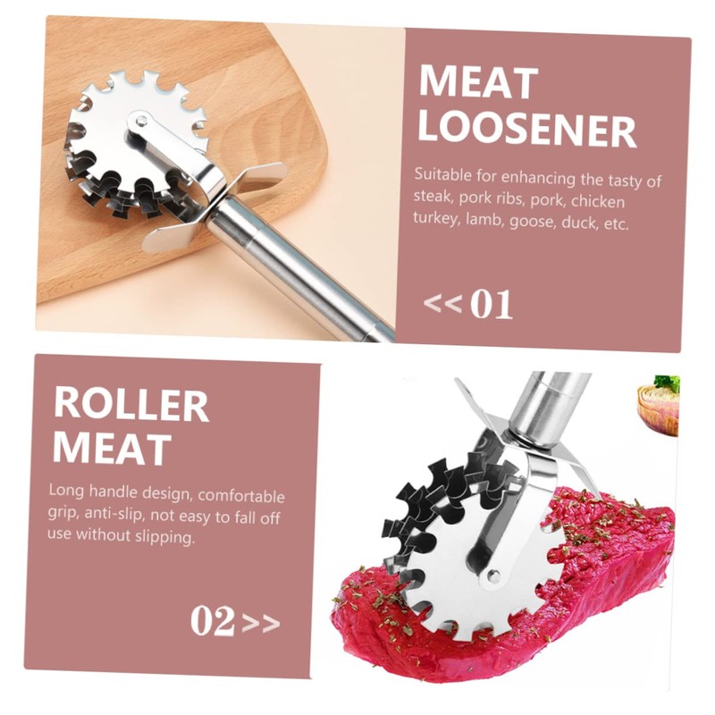 iplusmile 2pcs Stainless Steel Meat Loosening Roller with Five Wheel