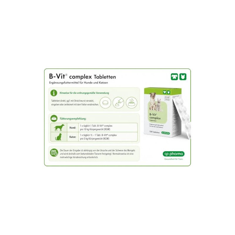 B Vitamin Complex 100 Tablets for Dogs and Cats