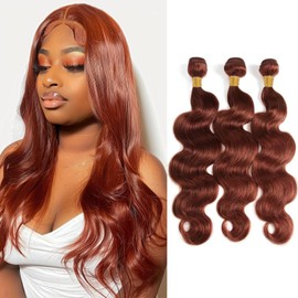 Color 33 Reddish Brown Body Wave Bundles Human Hair 22 24 26 Inch Unprocessed 8A Brazilian Human Hair Bundles