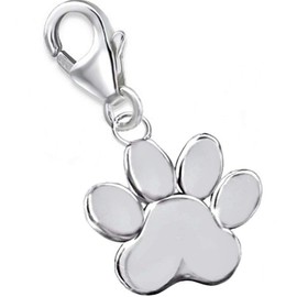 GH1A paw charm pendant for charm bracelet paw 925 sterling silver girl ladies, Silver