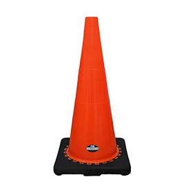 Troy Safety, Traffic Safety Cone 28" Black Base Without Reflective Tape, Pack of 8, Orange