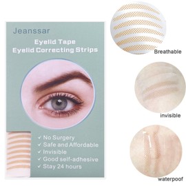 Jeanssar 400Pcs 2.5mm Eyelid Tape, Invisible Eyelid Strips,Droopy Eyelid Lifter, Instant Eye Material for Makeup Natural Look for Women,Small