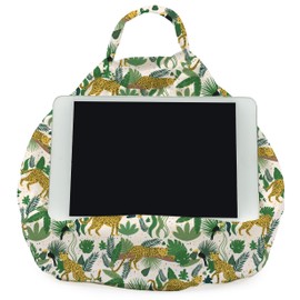 Rooms By Me Jungle Leopard Tablet Stand Cushion for Tablets, eReaders, Smartphones and Books with Accesories Pocket | UK Made | Over 50 Designs