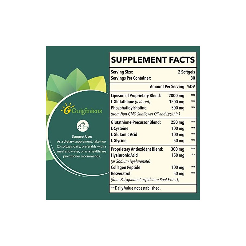 Liposomal Glutathione 2000 MG, 10x Better Absorption, Glutathione Supplement with