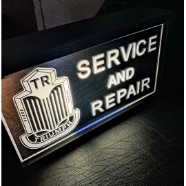 TRIUMPH TR SERVICE AND REPAIR Mirrored Full Color LED Lighted Sign With Remote