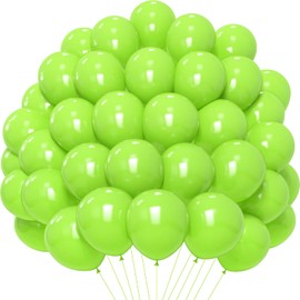 PatiCool Lime Green Balloons - 5 inch 120pcs Latex - Round Light Green Birthday Balloons, Helium Neon Green Balloons for Birthday Dinosaur Jungle Christmas Party Decorations