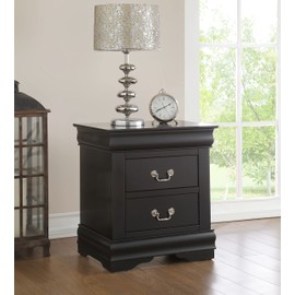 Nightstand with 2 Storage Drawers, Small Dresser, Bedside Furniture, Night Stand, End Table with Storage for Bedroom, Living Room, College Dorm, No Assembly Required (Black)