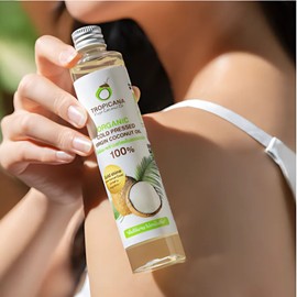 [태국직구] 트로피카나 유기농 냉압착 버진 코코넛 오일 100 ML., 100g, 5개 [Direct Import from Thailand] Tropicana Organic Cold Pressed Virgin Coconut Oil 100 ML., 100g, 5 Pack, 100g × 10개