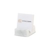 Elegant White Carrara Marble Square Business Card Holder for Desk