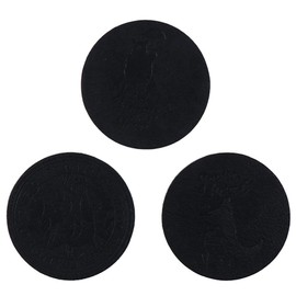 Couponhub - Juego de 3 posavasos redondos de diatomita absorbentes de agua de 9,5 cm, absorción de agua y secado rápido para taza de té, taza de vino, taza de café (negro)