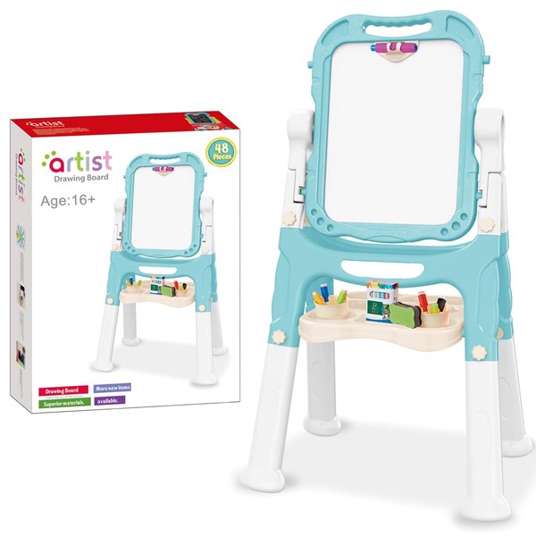Tabletop Art Easel, Adjustable Double Sided Magnetic Drawing Chalkboard and