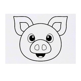 'Happy Pig Face' Temporary Tattoo - Water Resistant, Skin-Safe, Non-Toxic Transfer (TO00063221)