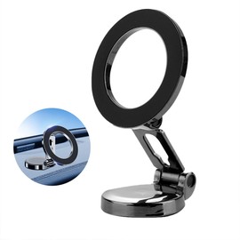 Yuexitech Magnet Phone Holder for Car, 360° Rotating Highly Adjustable Phone Magnetic Car Holder with Strong Magnets Compatible with All Smartphones, Magnetic Car Mount, Black