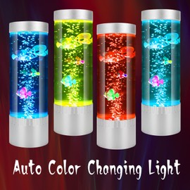 SHTALHST Bubble Fish Lamp, Sensory Bubble Tube Lamp, Artificial Fish Tank with Moving Fish, to Light Up Your Life Like a Lamp, Fish Tank Light and Aquarium Lamp, Excellent Gift for Kids & Adults
