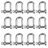 Shackle D Shape, 12Pcs M4 D Ring Shackles, Stainless Steel