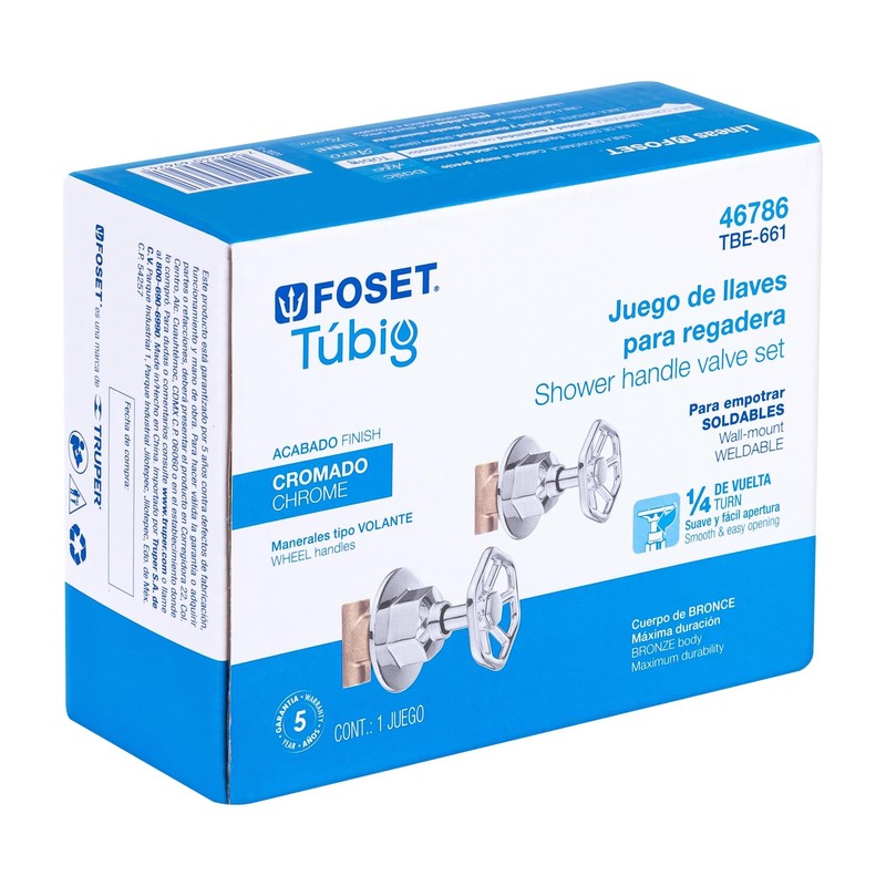Foset Tubig TBE-661, Juego manerales redondos soldables para regadera color