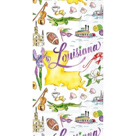 IHR Ideal Home Range Dinner Napkins Rosanne Beck State Collection Disposable 3-Ply Paper Hand Towels, 8.5" x 4.5", Louisiana, 16-Count