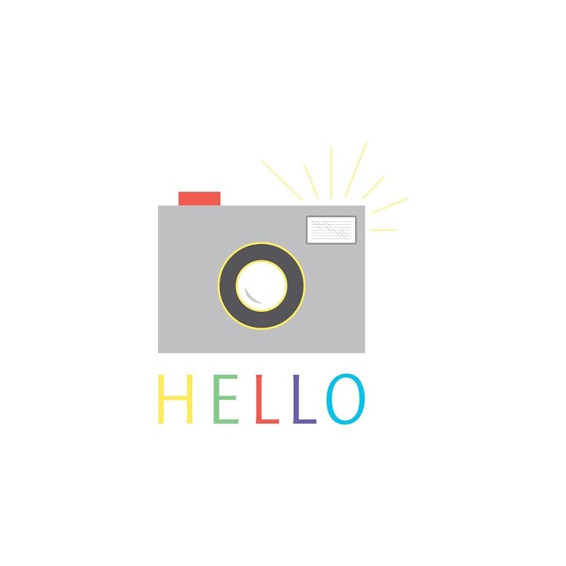 CafePress Camera Hello Sticker Square Bumper Sticker Car Decal
