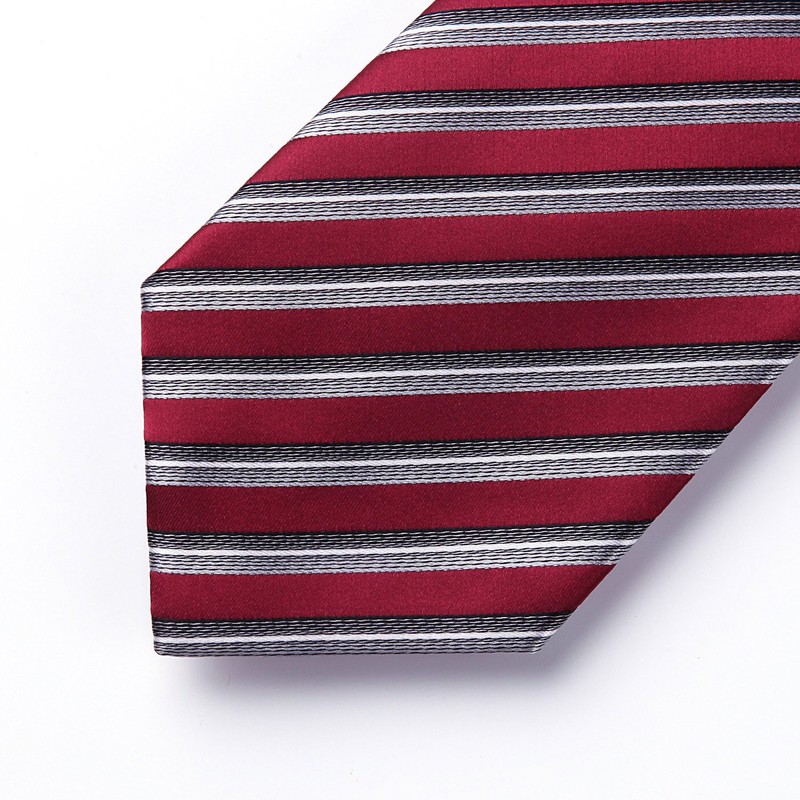HISDERN Striped Wedding Tie Handkerchief Men's Necktie & Pocket Square