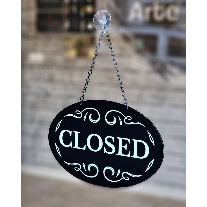 Prodotto Open Closed Aluminium Door Sign Double Sided Shop Coffee