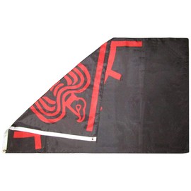 AES American Wholesale Superstore 3x5 Viking Raven Red & Black Odinic 3'x5' Rough Tex 100D Oxford Polyester Flag