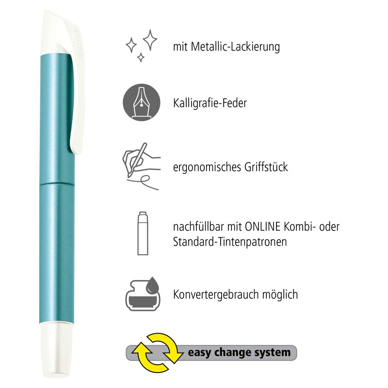 Best Writer Calligraphy Pen Campus Colour Line Metallic Turquoise