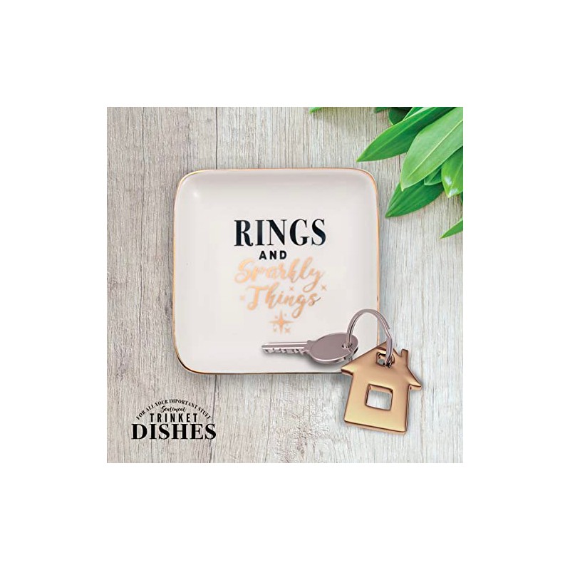 Rings & Sparkly Things Ceramic Trinket Tray Sentimental Gift Idea