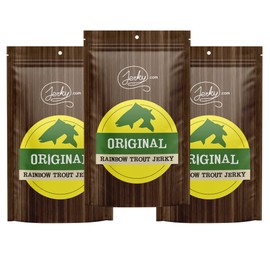 Original All Natural Rainbow Trout Fish Jerky - 3 PACK - The Best Trout Jerky on the Market - 100% Whole Muscle Rainbow Trout - No Added Preservatives, No Added Nitrates and No Added MSG - 5.25 oz.