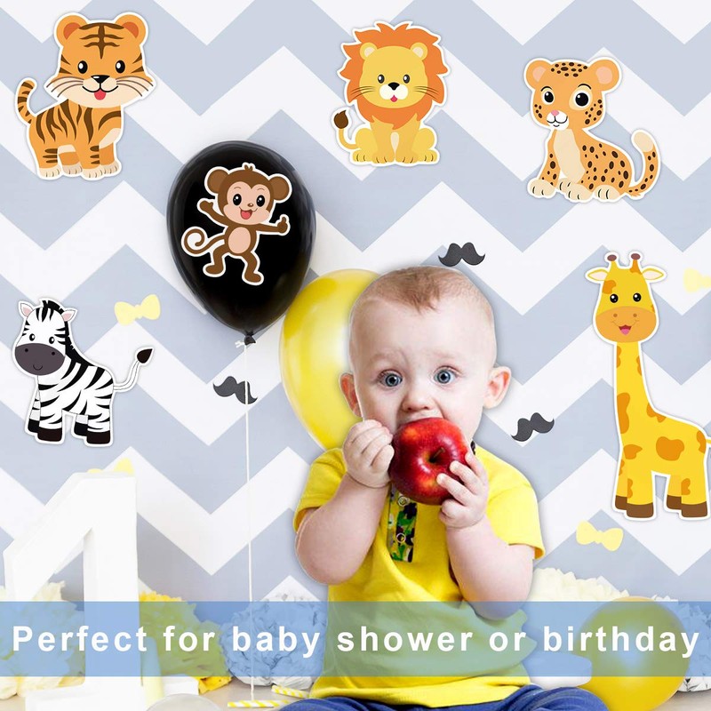 Zoo Animals Cutouts Safari Jungle Cardboard for Baby Shower Birthday