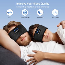 ink-topoint Sleep Headphones Soft Bluetooth Headphones for Sleeping & Sport,16 Hrs Long Music Enjoying Sleep with Ultra-Thin Speakers Microphones,Sleep Gifts for Men Women