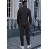 KUYIGO Mens Tracksuit Full Set Waffle Hooded Full-Zip Sweatsuits Jogging